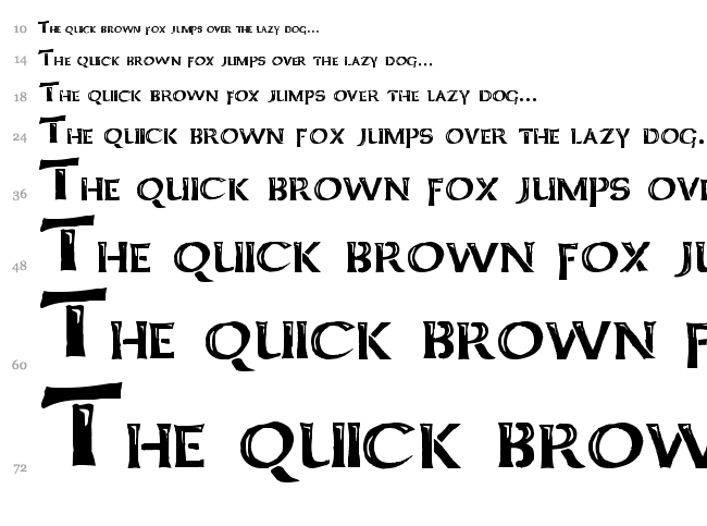 Kelt Caps Freehand font waterfall